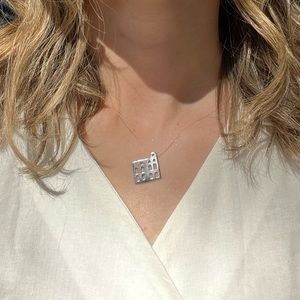 Minimalist silver Colosseum Necklace